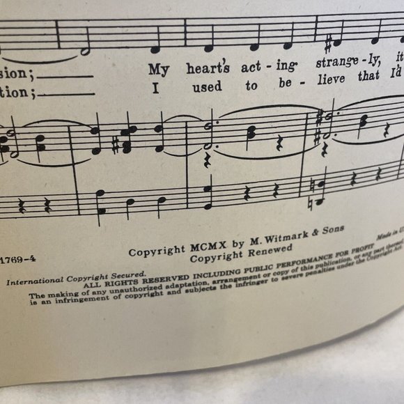 I'm Falling In Love With Someone Sheet Music in F 1910 M. Witmark & Sons 11769 - Picture 7 of 8